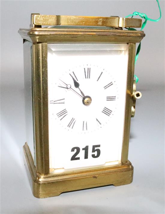 A brass carriage timepiece